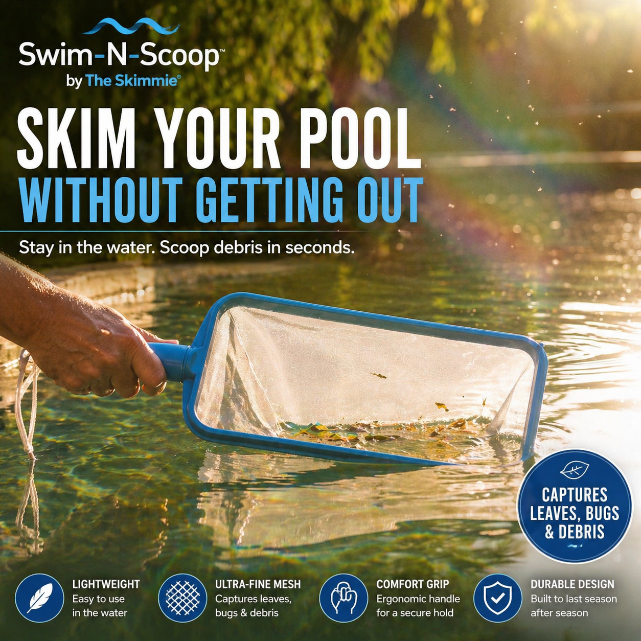 Swim-N-Scoop hanging storage loop