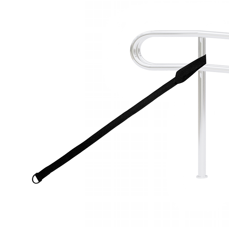 Swim Tether travel strap for portable pool anchor setup