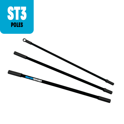 Swim Tether ST3 replacement FlexPole set — three fiberglass poles