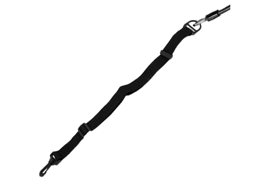 Black webbing strap with transparent background