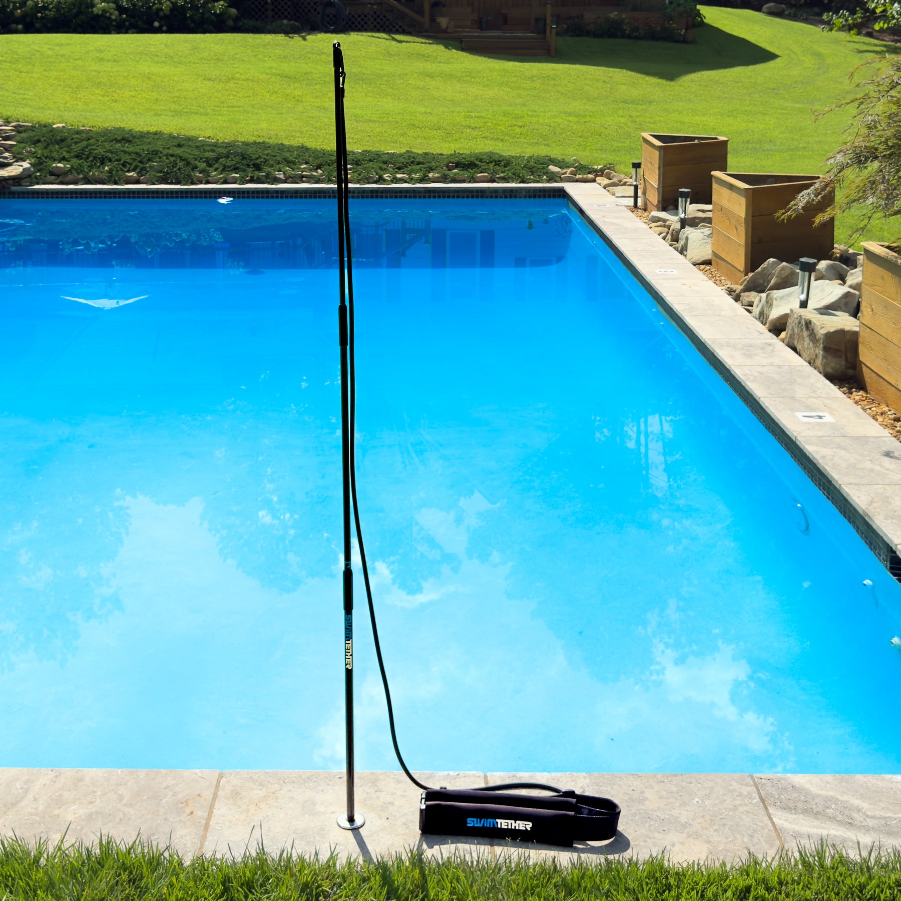 Swimming Training Belt With Elastic Rope | 3M Tether For Static Swimming In Place, Pool Exercise & Strength Training